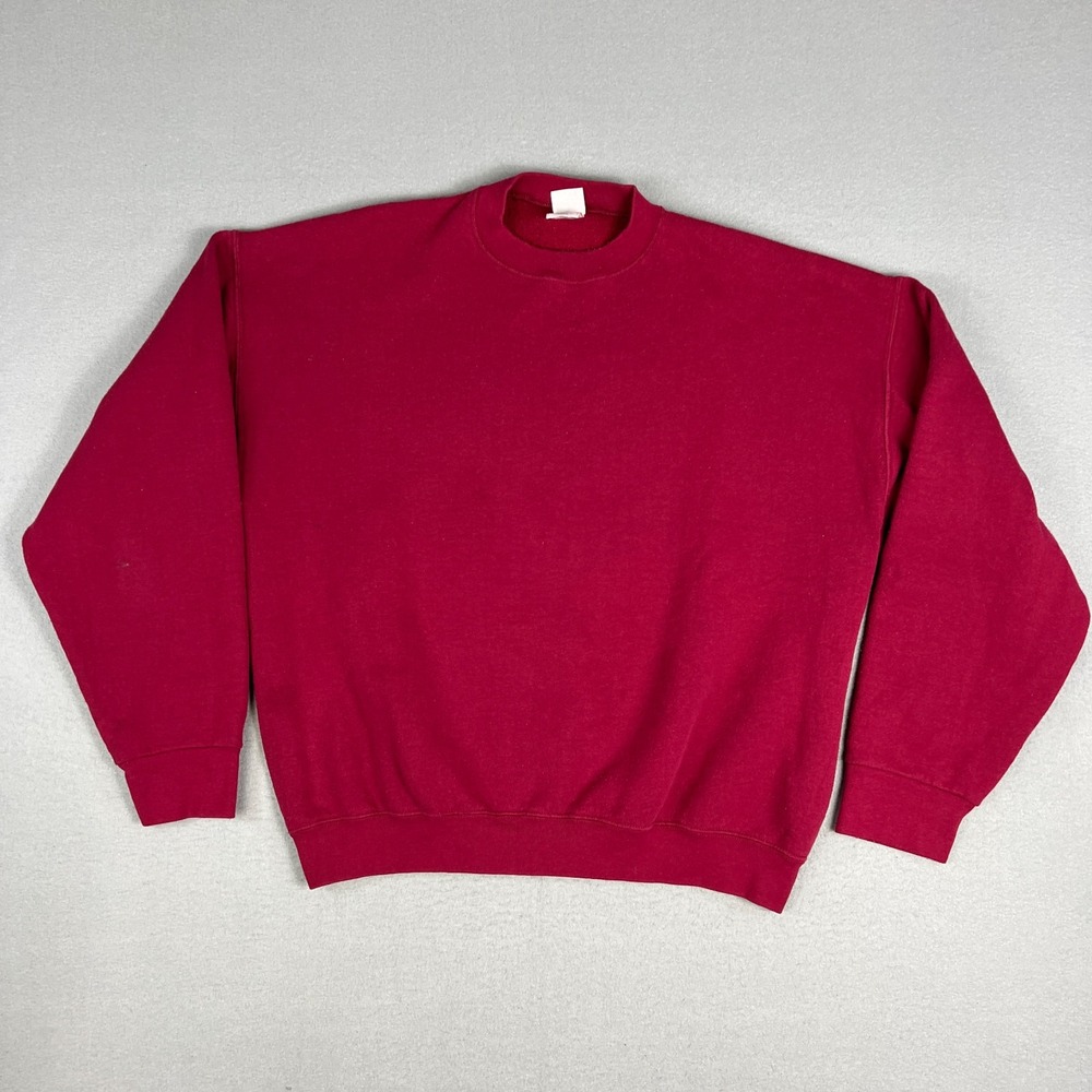 VTG Blank Sweatshirt Mens XXL Burgundy Fruit of the Loom BEST Boxy 1990s USA